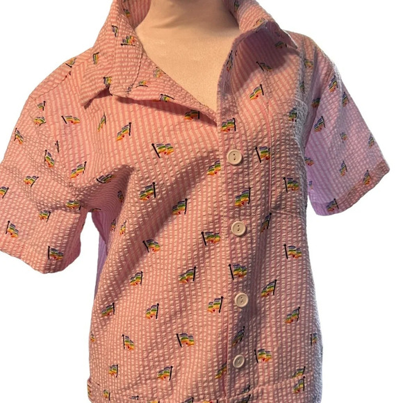 Mad Engine Target Collab Unisex LGBTQ Pride Rainbow Flag Pink Romper Sma… - Picture 2 of 8